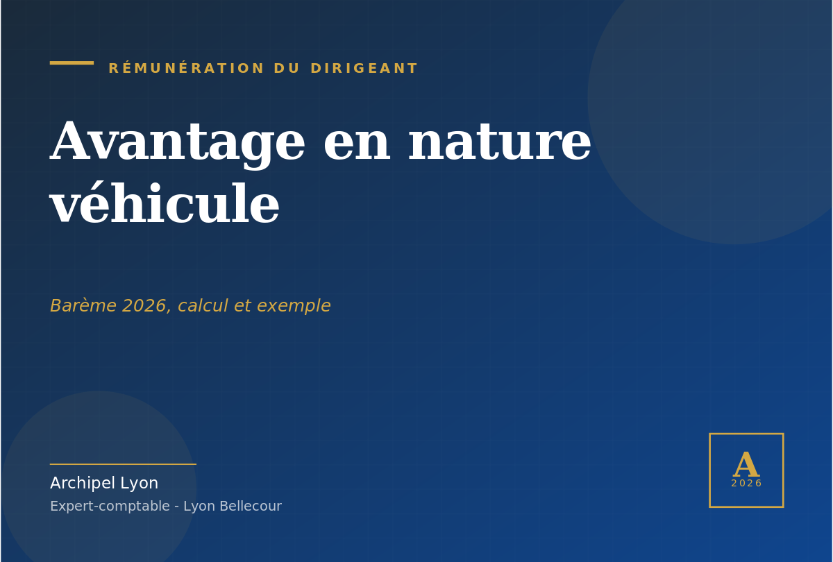 Cover article Avantage en nature véhicule 2026 - Archipel Lyon expert-comptable Bellecour