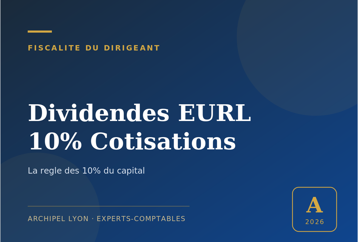 dividendes EURL 10% cotisations - guide Archipel Lyon, expert-comptable a Lyon