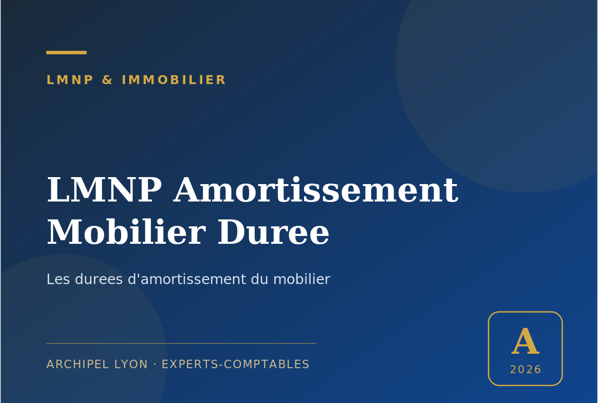 LMNP amortissement mobilier duree - guide Archipel Lyon, expert-comptable a Lyon