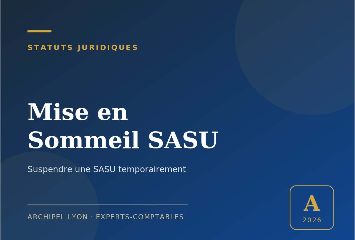 mise en sommeil SASU - guide Archipel Lyon, expert-comptable a Lyon