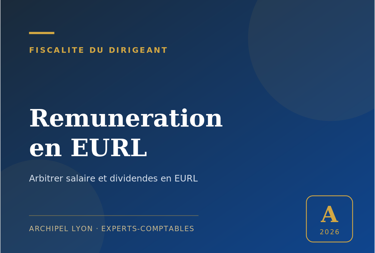 remuneration en EURL - guide Archipel Lyon, expert-comptable a Lyon