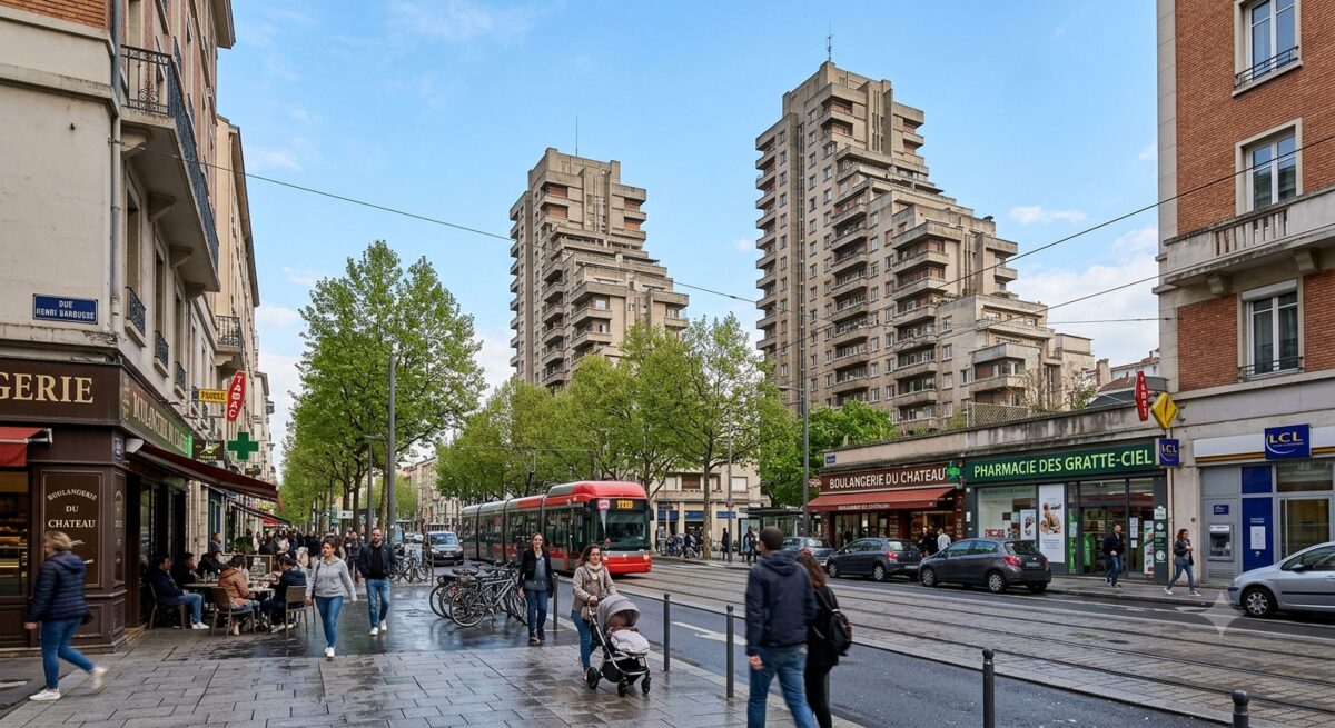 Avenue Henri Barbusse et les Gratte-Ciel à Villeurbanne, secteur d’intervention du cabinet d’expert-comptable Archipel